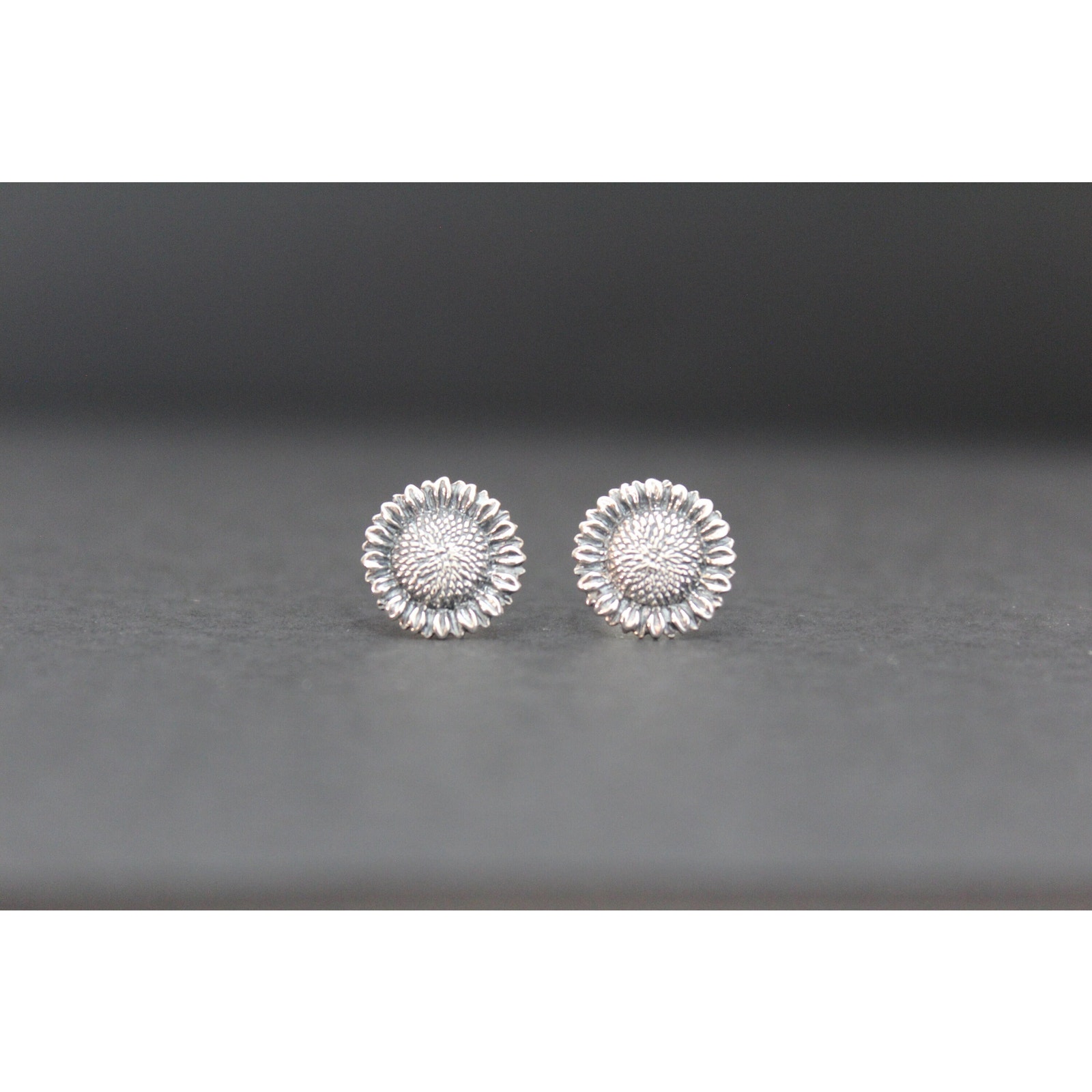 Sterling Silver Sunflower Post Earrings Sterling Silver Sunflower Earrings